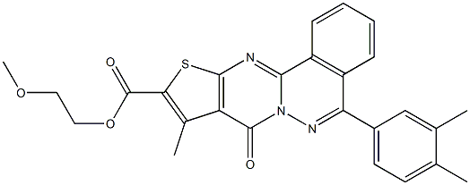 2-methoxyethyl 5-(3,4-dimethylphenyl)-9-methyl-8-oxo-8H-thieno[2',3':4,5]pyrimido[2,1-a]phthalazine-10-carboxylate Struktur