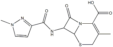 3-methyl-7-{[(1-methyl-1H-pyrazol-3-yl)carbonyl]amino}-8-oxo-5-thia-1-azabicyclo[4.2.0]oct-2-ene-2-carboxylic acid Struktur