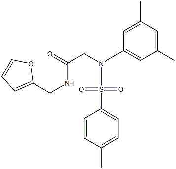 2-{3,5-dimethyl[(4-methylphenyl)sulfonyl]anilino}-N-(2-furylmethyl)acetamide Struktur