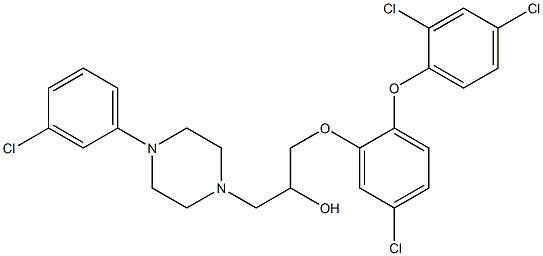 1-[5-chloro-2-(2,4-dichlorophenoxy)phenoxy]-3-[4-(3-chlorophenyl)-1-piperazinyl]-2-propanol Struktur