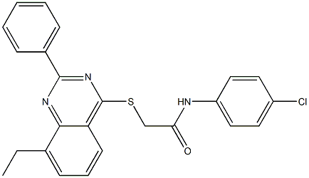 N-(4-chlorophenyl)-2-[(8-ethyl-2-phenyl-4-quinazolinyl)sulfanyl]acetamide Struktur