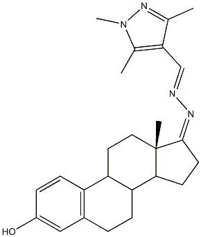 1,3,5-trimethyl-1H-pyrazole-4-carbaldehyde [3-hydroxyestra-1,3,5(10)-trien-17-ylidene]hydrazone Struktur