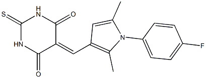 5-{[1-(4-fluorophenyl)-2,5-dimethyl-1H-pyrrol-3-yl]methylene}-2-thioxodihydro-4,6(1H,5H)-pyrimidinedione Struktur