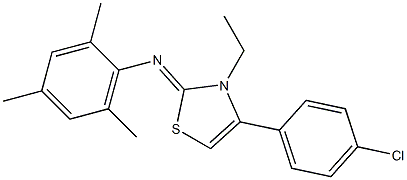 N-(4-(4-chlorophenyl)-3-ethyl-1,3-thiazol-2(3H)-ylidene)-N-mesitylamine Struktur