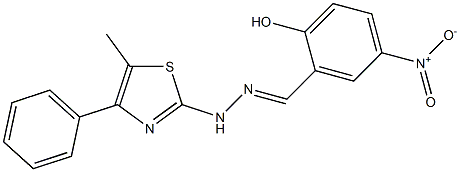 2-hydroxy-5-nitrobenzaldehyde (5-methyl-4-phenyl-1,3-thiazol-2-yl)hydrazone Struktur