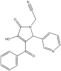 [3-benzoyl-4-hydroxy-5-oxo-2-(3-pyridinyl)-2,5-dihydro-1H-pyrrol-1-yl]acetonitrile Struktur