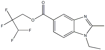 2,2,3,3-tetrafluoropropyl 1-ethyl-2-methyl-1H-benzimidazole-5-carboxylate Struktur