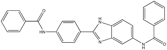 N-{4-[5-(benzoylamino)-1H-benzimidazol-2-yl]phenyl}benzamide Struktur