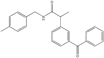 2-(3-benzoylphenyl)-N-(4-methylbenzyl)propanamide Struktur