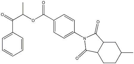 1-methyl-2-oxo-2-phenylethyl 4-(5-methyl-1,3-dioxooctahydro-2H-isoindol-2-yl)benzoate Struktur