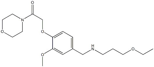 3-ethoxy-N-{3-methoxy-4-[2-(4-morpholinyl)-2-oxoethoxy]benzyl}-1-propanamine Struktur