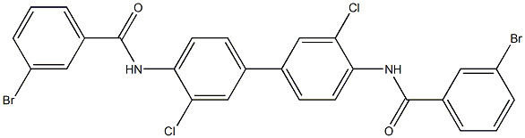 3-bromo-N-{4'-[(3-bromobenzoyl)amino]-3,3'-dichloro[1,1'-biphenyl]-4-yl}benzamide Struktur