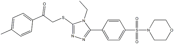 2-({4-ethyl-5-[4-(4-morpholinylsulfonyl)phenyl]-4H-1,2,4-triazol-3-yl}sulfanyl)-1-(4-methylphenyl)ethanone Struktur