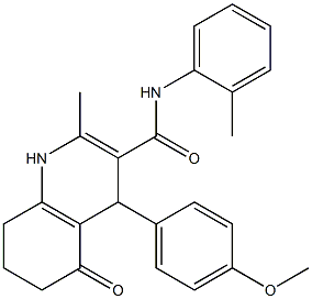 2-methyl-4-[4-(methyloxy)phenyl]-N-(2-methylphenyl)-5-oxo-1,4,5,6,7,8-hexahydroquinoline-3-carboxamide Struktur