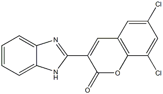 3-(1H-benzimidazol-2-yl)-6,8-dichloro-2H-chromen-2-one Struktur