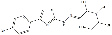 2,3,4,5-tetrahydroxypentanal [4-(4-chlorophenyl)-1,3-thiazol-2-yl]hydrazone Struktur