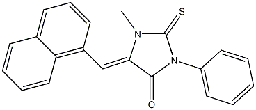 1-methyl-5-(1-naphthylmethylene)-3-phenyl-2-thioxoimidazolidin-4-one Struktur