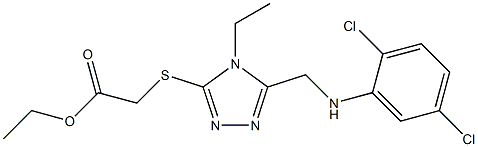 ethyl [(5-{[(2,5-dichlorophenyl)amino]methyl}-4-ethyl-4H-1,2,4-triazol-3-yl)sulfanyl]acetate Struktur