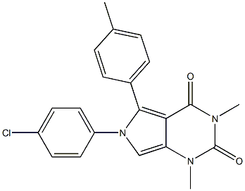 6-(4-chlorophenyl)-1,3-dimethyl-5-(4-methylphenyl)-1H-pyrrolo[3,4-d]pyrimidine-2,4(3H,6H)-dione Struktur