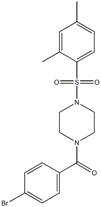 1-(4-bromobenzoyl)-4-[(2,4-dimethylphenyl)sulfonyl]piperazine Struktur