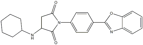 1-[4-(1,3-benzoxazol-2-yl)phenyl]-3-(cyclohexylamino)-2,5-pyrrolidinedione Struktur