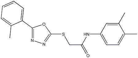 N-(3,4-dimethylphenyl)-2-{[5-(2-methylphenyl)-1,3,4-oxadiazol-2-yl]sulfanyl}acetamide Struktur