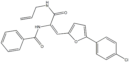 N-{1-[(allylamino)carbonyl]-2-[5-(4-chlorophenyl)-2-furyl]vinyl}benzamide Struktur