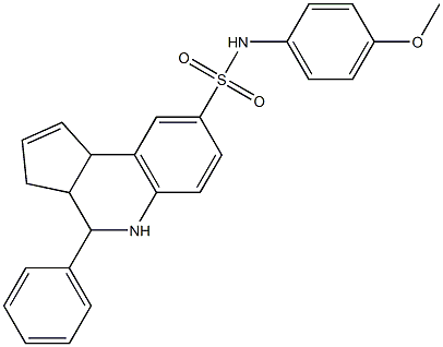 N-(4-methoxyphenyl)-4-phenyl-3a,4,5,9b-tetrahydro-3H-cyclopenta[c]quinoline-8-sulfonamide Struktur