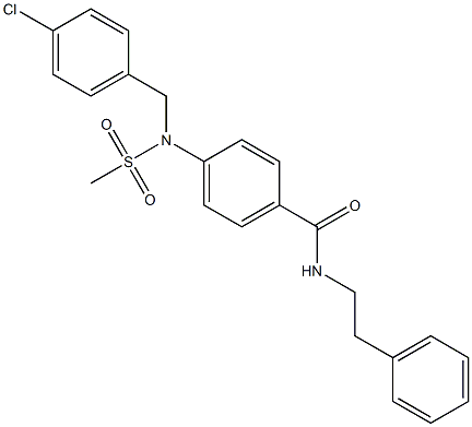 4-[[(4-chlorophenyl)methyl](methylsulfonyl)amino]-N-(2-phenylethyl)benzamide Struktur