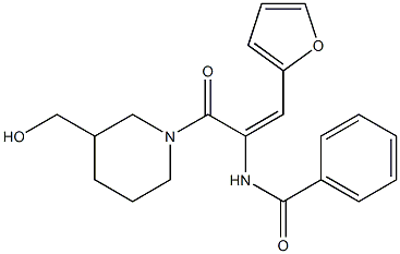 N-(2-(2-furyl)-1-{[3-(hydroxymethyl)-1-piperidinyl]carbonyl}vinyl)benzamide Struktur