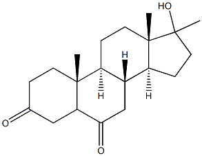 17-hydroxy-17-methylandrostane-3,6-dione Struktur