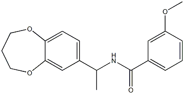 N-[1-(3,4-dihydro-2H-1,5-benzodioxepin-7-yl)ethyl]-3-methoxybenzamide Struktur