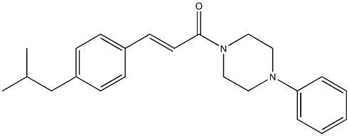 1-[3-(4-isobutylphenyl)acryloyl]-4-phenylpiperazine Struktur