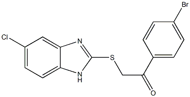 1-(4-bromophenyl)-2-[(5-chloro-1H-benzimidazol-2-yl)sulfanyl]ethanone Struktur