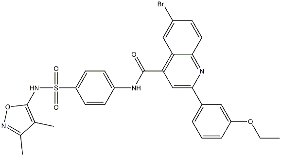 6-bromo-N-(4-{[(3,4-dimethyl-5-isoxazolyl)amino]sulfonyl}phenyl)-2-(3-ethoxyphenyl)-4-quinolinecarboxamide Struktur