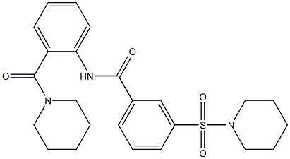 N-[2-(1-piperidinylcarbonyl)phenyl]-3-(1-piperidinylsulfonyl)benzamide Struktur