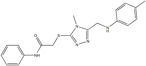 2-[(4-methyl-5-{[(4-methylphenyl)amino]methyl}-4H-1,2,4-triazol-3-yl)sulfanyl]-N-phenylacetamide Struktur