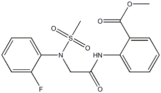 methyl 2-({[2-fluoro(methylsulfonyl)anilino]acetyl}amino)benzoate Struktur