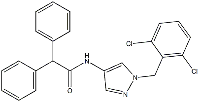 N-[1-(2,6-dichlorobenzyl)-1H-pyrazol-4-yl]-2,2-diphenylacetamide Struktur