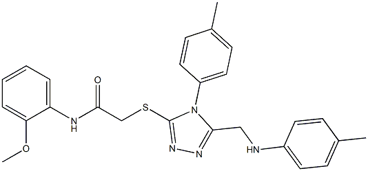 N-(2-methoxyphenyl)-2-{[4-(4-methylphenyl)-5-(4-toluidinomethyl)-4H-1,2,4-triazol-3-yl]sulfanyl}acetamide Struktur