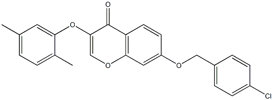 7-[(4-chlorobenzyl)oxy]-3-(2,5-dimethylphenoxy)-4H-chromen-4-one Struktur