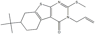 3-allyl-7-tert-butyl-2-(methylsulfanyl)-5,6,7,8-tetrahydro[1]benzothieno[2,3-d]pyrimidin-4(3H)-one Struktur