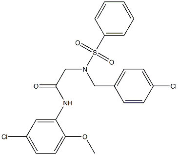 2-[(4-chlorobenzyl)(phenylsulfonyl)amino]-N-(5-chloro-2-methoxyphenyl)acetamide Struktur