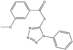 S-(1-phenyl-1H-tetraazol-5-yl) 3-methoxybenzenecarbothioate Struktur