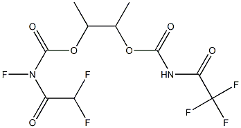 1-methyl-2-({[(trifluoroacetyl)amino]carbonyl}oxy)propyl trifluoroacetylcarbamate Struktur