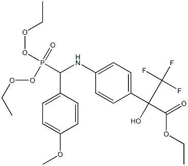 ethyl 2-(4-{[(diethoxyphosphoryl)(4-methoxyphenyl)methyl]amino}phenyl)-3,3,3-trifluoro-2-hydroxypropanoate Struktur