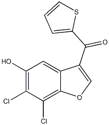 (6,7-dichloro-5-hydroxy-1-benzofuran-3-yl)(2-thienyl)methanone Struktur