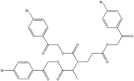 tris[2-(4-bromophenyl)-2-oxoethyl] 1,3,4-pentanetricarboxylate Struktur