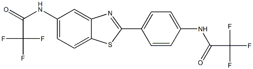 2,2,2-trifluoro-N-(4-{5-[(trifluoroacetyl)amino]-1,3-benzothiazol-2-yl}phenyl)acetamide Struktur