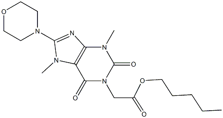 pentyl (3,7-dimethyl-8-morpholin-4-yl-2,6-dioxo-2,3,6,7-tetrahydro-1H-purin-1-yl)acetate Struktur